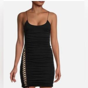 Alice Olivia Siriana Ruched Mini Dress In Black Size XS